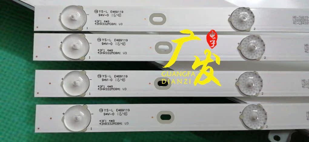 适用TCL 43E10灯条43F1 4*8 43HR332M08A1 V3 4C-LB430T-MS1(8灯)