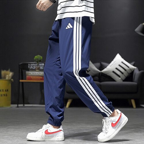 阿迪达斯梭织裤子男春季新款透气运动裤速干束脚裤训练薄款长裤男