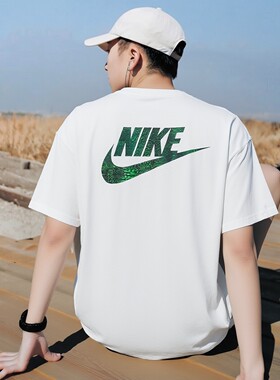 Nike耐克大标印花短袖2026年新款纯棉T恤男士运动上衣半袖IR4959