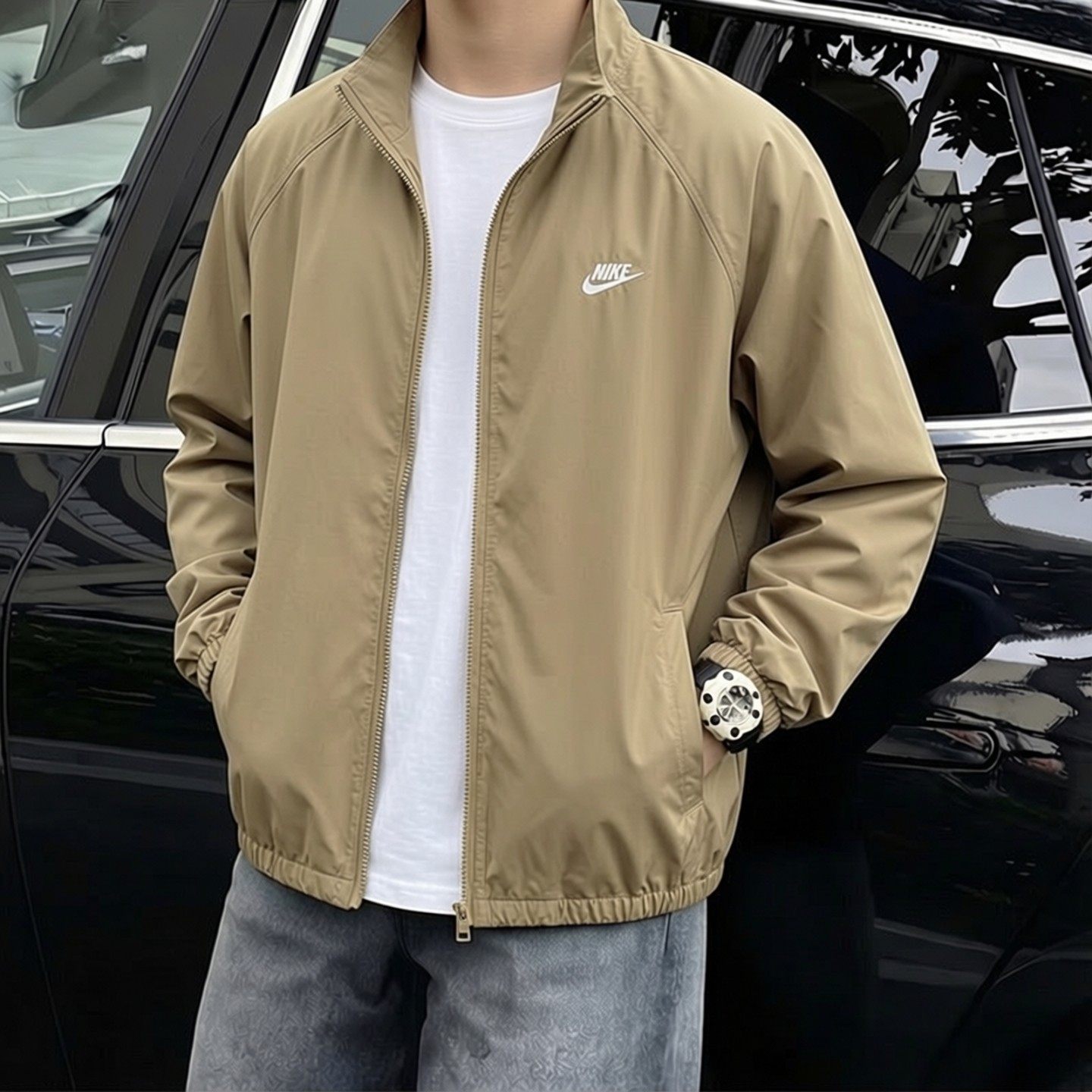 Nike耐克正品外套2026年新款男子运动服薄款立领夹克跑步防风上衣