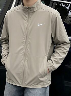 Nike耐克正品薄款外套夏季新款运动夹克男士速干上衣冰丝健身衣服