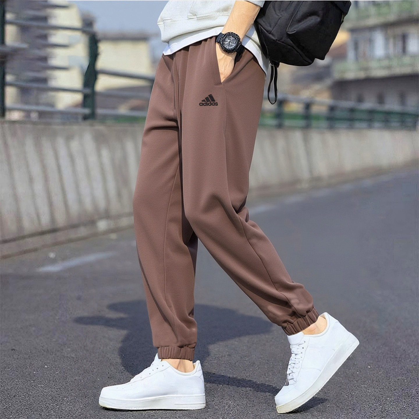 阿迪达斯棕色裤子男冬季新款保暖卫裤美式复古篮球运动宽松束脚裤,运动服/休闲服装,运动长裤,淘宝优惠券,粉丝福利购,淘宝优惠卷