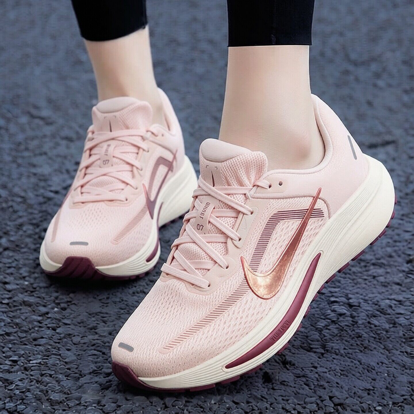 粉色耐克鞋子NIKE QUEST 7网面跑步鞋女子透气运动鞋健身休闲鞋潮
