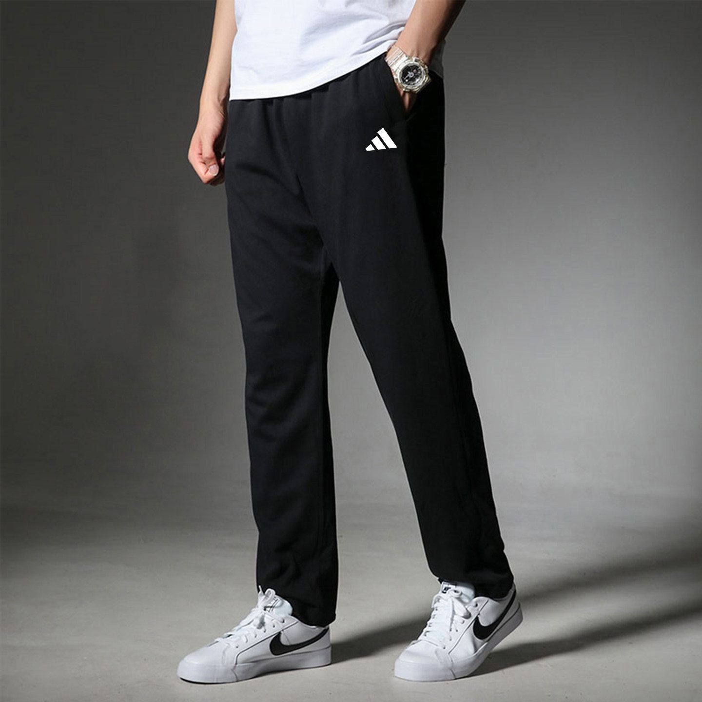 Adidas篮球长裤直筒休闲卫裤