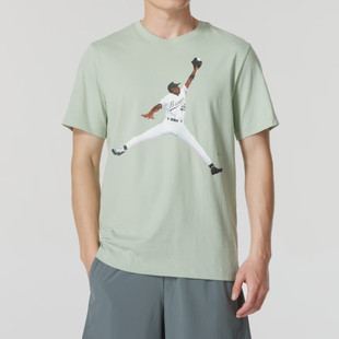 AJ棒球时期短袖Jordan宽松纯棉运动T恤耐克休闲透气五分袖FN5991
