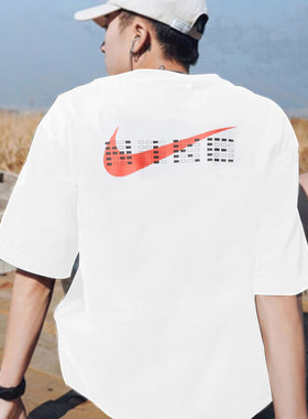 考试满分全对短袖Nike耐克中高考学生T恤男士纯棉休闲半袖HF6594