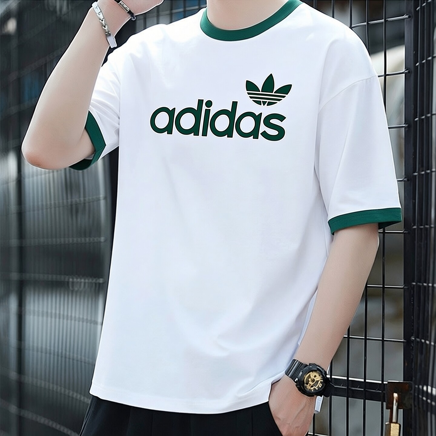 阿迪达斯三叶草短袖男t恤夏季新款宽松篮球复古运动服纯棉半袖男