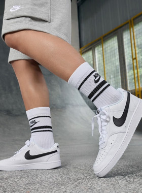 Nike耐克白色高筒袜男女软底休闲袜防滑运动袜训练长筒棉袜DX5089