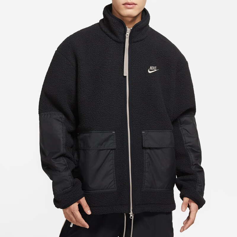 耐克羊羔绒外套男立领防风保暖