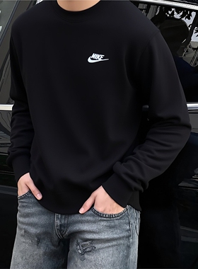 Nike耐克黑色卫衣男装新款保暖防风运动服篮球服户外套头衫BV2667