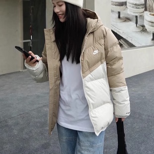 Nike耐克羽绒服冬季新款宽松棉服厚款保暖外套女正品防水运动夹克