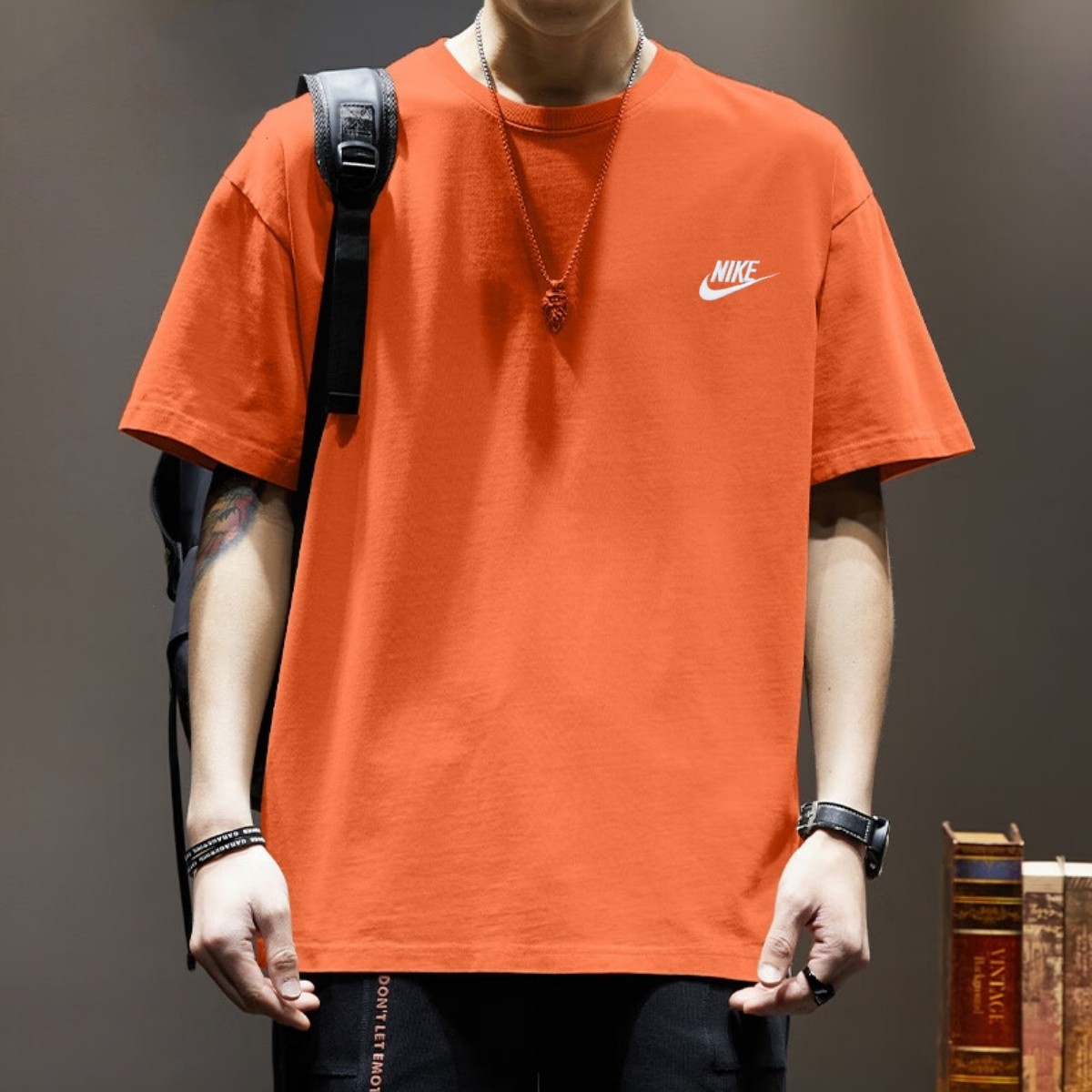 橘色短袖Nike耐克正品纯棉T恤男子宽松五分袖夏季新款运动服上衣,运动服/休闲服装,运动T恤,淘宝优惠券,粉丝福利购,淘宝优惠卷