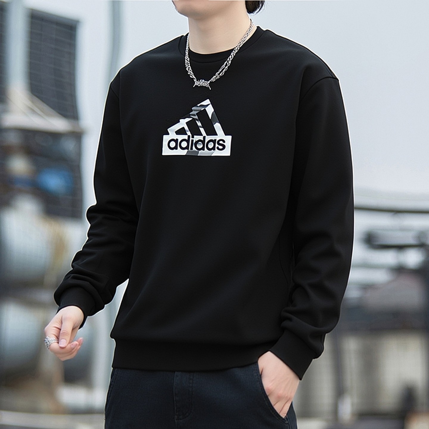 阿迪达斯卫衣男装秋季新款运动服舒适宽松针织休闲套头衫黑色外套,运动服/休闲服装,运动卫衣/套头衫,淘宝优惠券,粉丝福利购,淘宝优惠卷