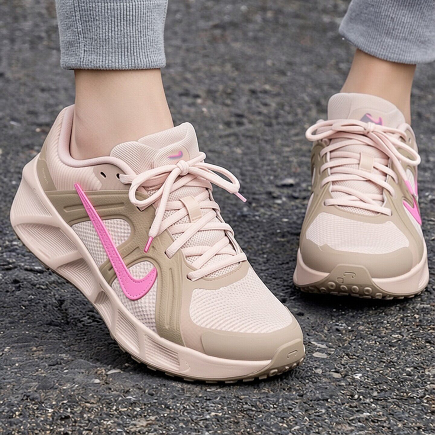 粉色跑步鞋NIKE耐克女鞋休闲鞋运动鞋低帮透气健身鞋训练鞋HQ2007