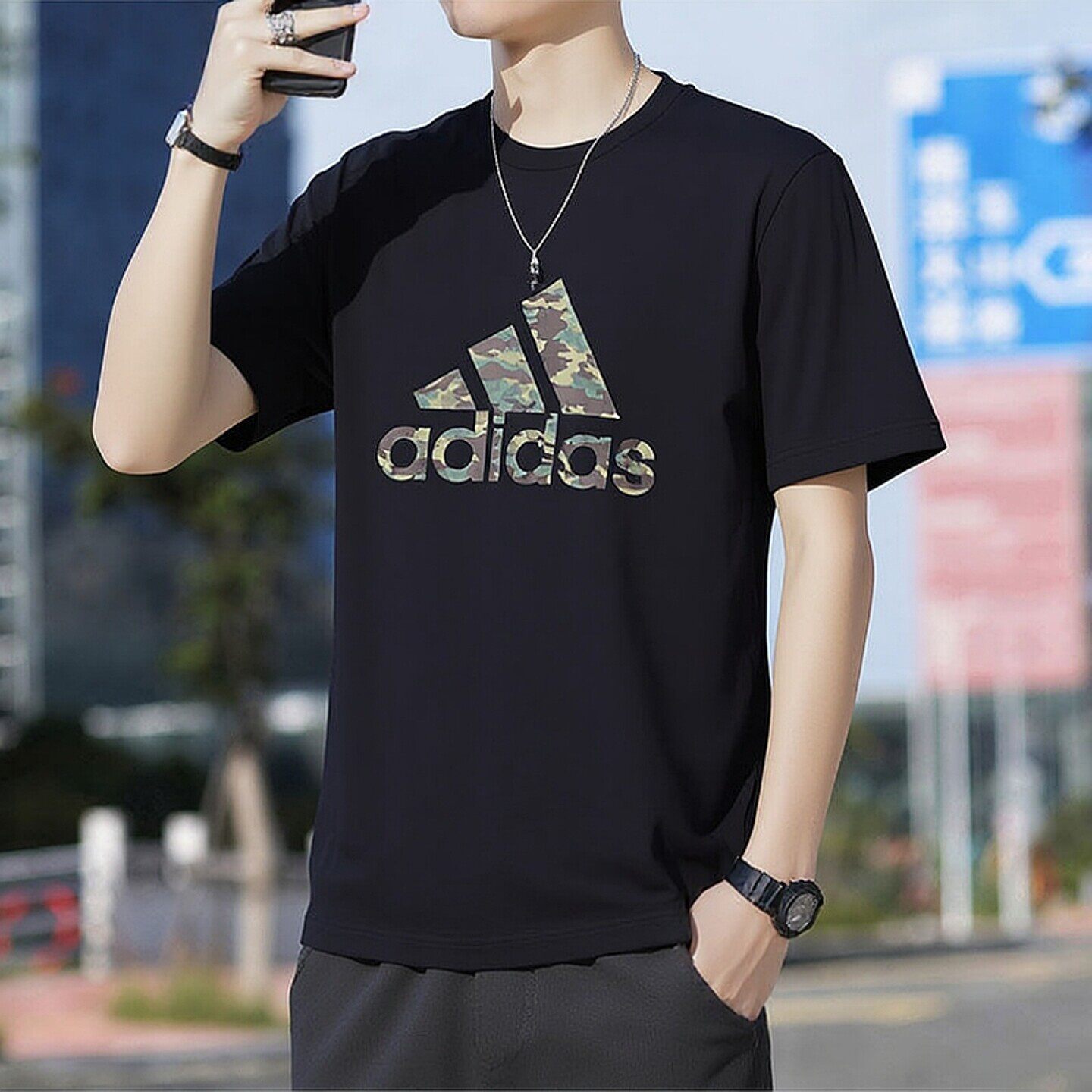 阿迪达斯短袖男装夏季新款宽松运动服男士半袖大logo篮球纯棉T恤