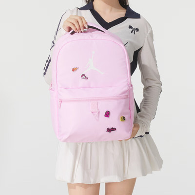 乔丹官方正品粉色双肩背包运动包