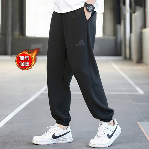 正品假一赔十加绒束脚男冬运动裤