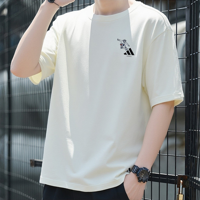 阿迪达斯T恤男夏季新款宽松大码美式篮球半袖简约纯色短袖KC2870