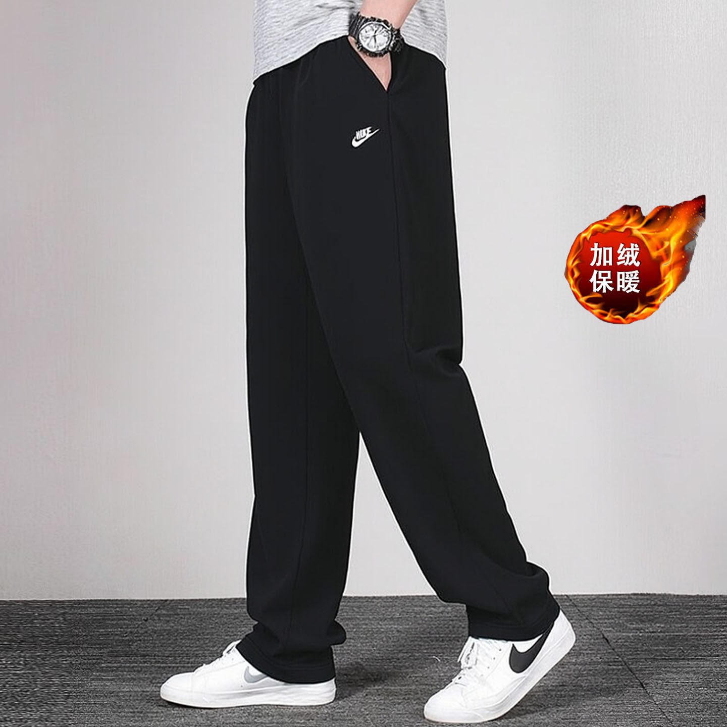 Nike耐克加绒男裤2025冬新款运动裤休闲跑步长裤宽松厚裤子IF0489,运动服/休闲服装,运动长裤,淘宝优惠券,粉丝福利购,淘宝优惠卷