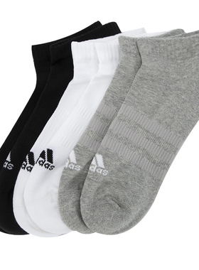 阿迪达斯短筒男袜女袜夏季透气休闲袜三双船袜毛巾袜运动袜HT3434