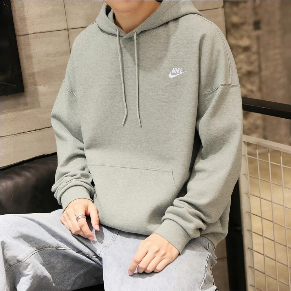 耐克官方正品小标男子卫衣套头衫