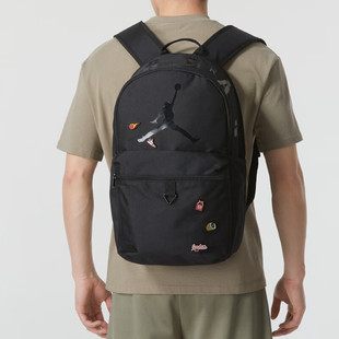 黑色双肩包学生书包Jordan正品旅行包登山包aj旅游包男女运动背包