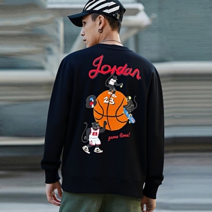 Jordan乔丹篮球卫衣男子AJ运动服秋季新款套头衫针织上衣防风外套