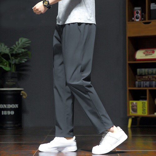 阿迪达斯灰色男裤夏季新款速干运动裤子男薄款梭织骑行男士跑步裤