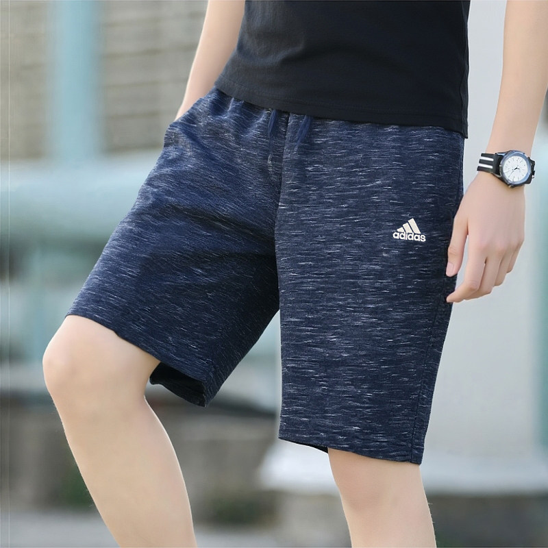 阿迪达斯短裤男夏季新款透气休闲运动宽松篮球美式棉质针织五分裤