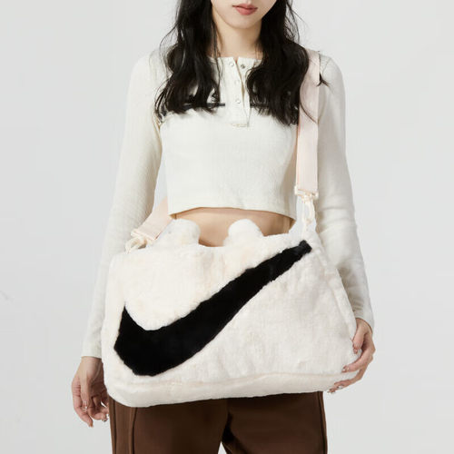 耐克官方正品毛绒斜挎包托特包