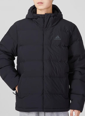 阿迪达斯正品羽绒服男冬季新款宽松轻盈外套连帽运动面包服HG8751