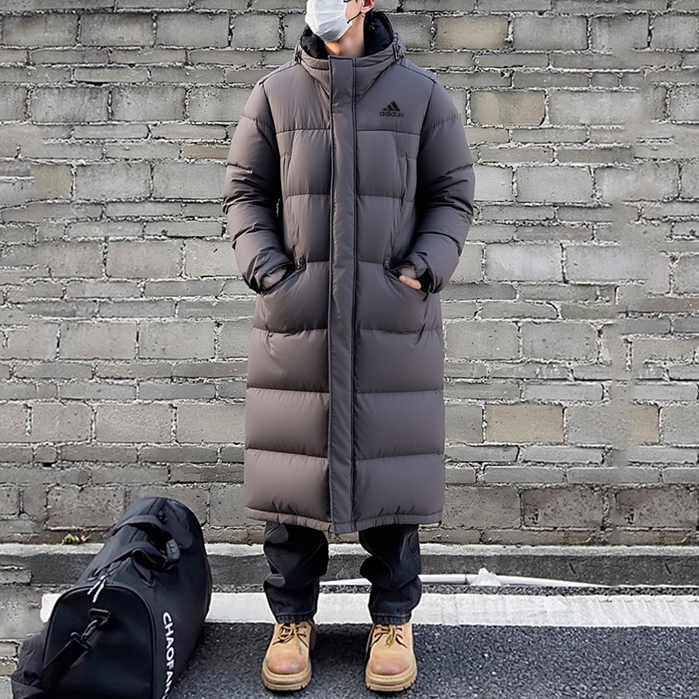 正品假一赔十过膝长款羽绒服男冬