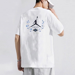 Jordan乔丹篮球运动上衣男纯棉短袖夏季新款宽松T恤飞人AJ训练服