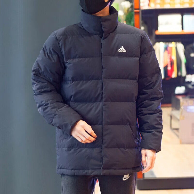 阿迪达斯羽绒服男秋冬季立领防风加厚保暖夹克休闲外套羽绒运动服