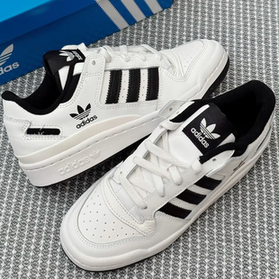 阿迪达斯三叶草熊猫鞋男女鞋新款黑白情侣鞋Forum84Low复古休闲鞋