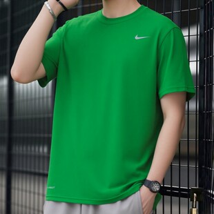 Nike耐克夏季新款速干T恤男士冰丝短袖健身训练服薄款运动服上衣
