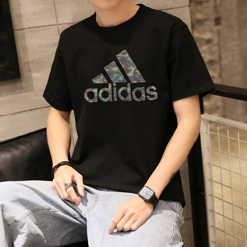 阿迪达斯短袖男2026夏季新款休闲运动上衣纯棉透气男士T恤GK9120