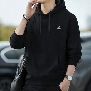 阿迪达斯卫衣男秋季新款宽松篮球运动服针织上衣外套连帽衫IV7600
