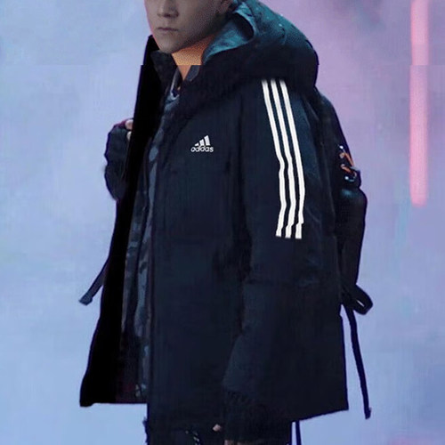 Adidas假一赔十连帽羽绒服