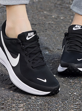 NIKE耐克女鞋秋季新款革命者8运动鞋时尚休闲鞋黑色网面鞋减震鞋