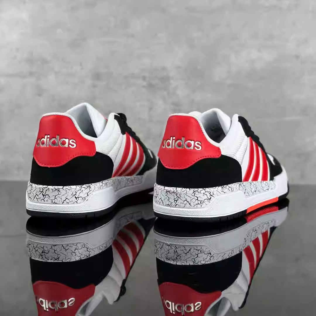 阿迪达斯男女鞋秋季新款皮面低帮休闲鞋撞色复古篮球学生板鞋男