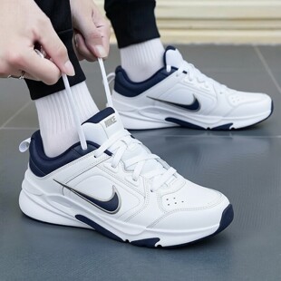 Nike耐克鞋子白蓝色运动鞋潮流复古老爹鞋新款男子休闲鞋皮面跑鞋