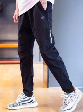 阿迪达斯男裤子2025夏新款薄款梭织长裤男士透气快干运动裤CW5782