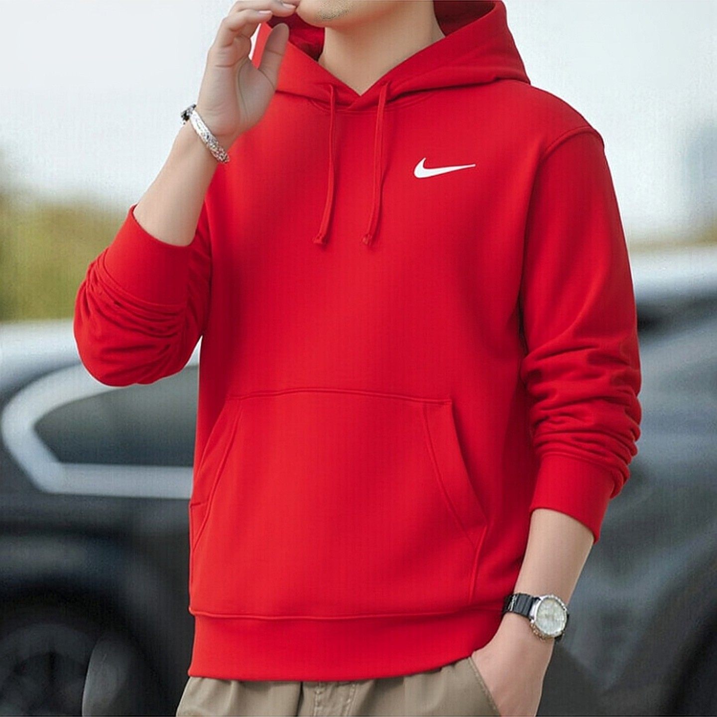 耐克红色连帽卫衣正品男子针织套头衫新年款厚运动篮球服宽松外套,运动服/休闲服装,运动卫衣/套头衫,淘宝优惠券,粉丝福利购,淘宝优惠卷