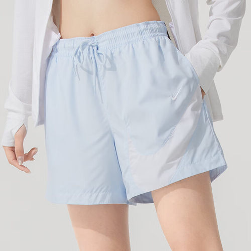 Nike耐克薄款短裤浅色户外休闲女裤网眼透气运动裤正品大标五分裤