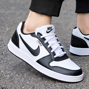 NIKE耐克男鞋新款黑白熊猫运动鞋复古休闲鞋子皮面透气耐磨板鞋男