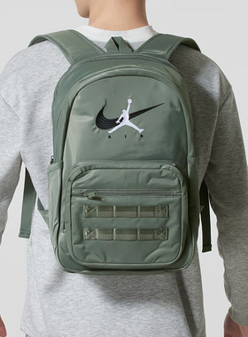 Jordan双肩包绿色背包aj正品篮球包新款大容量男女包耐克运动背包