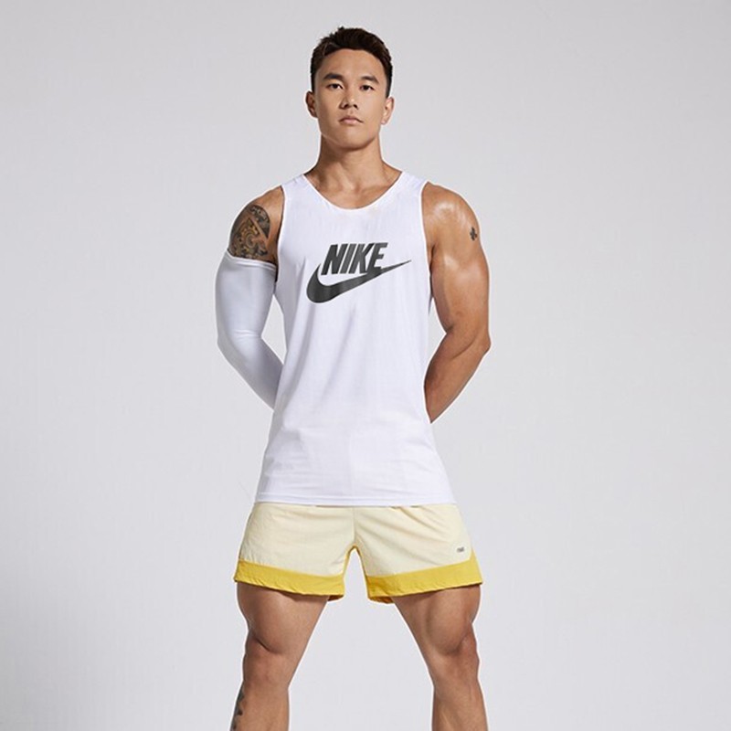 纯棉背心NIKE耐克男子健身运动服夏季新款无袖T恤透气训练薄上衣