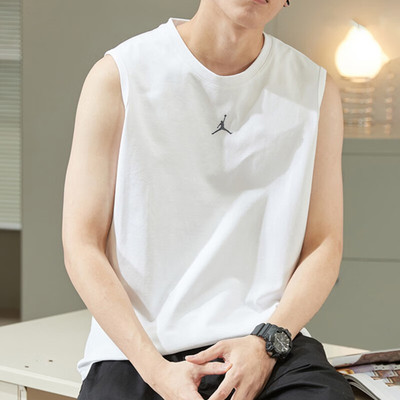 Jordan无袖背心男2025夏季新款AJ篮球运动服耐克训练服T恤DM1828