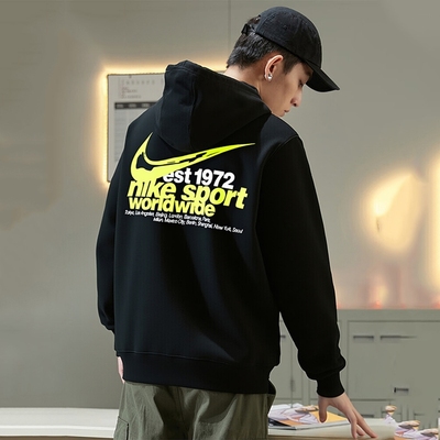 耐克官方正品加绒连帽卫衣男外套